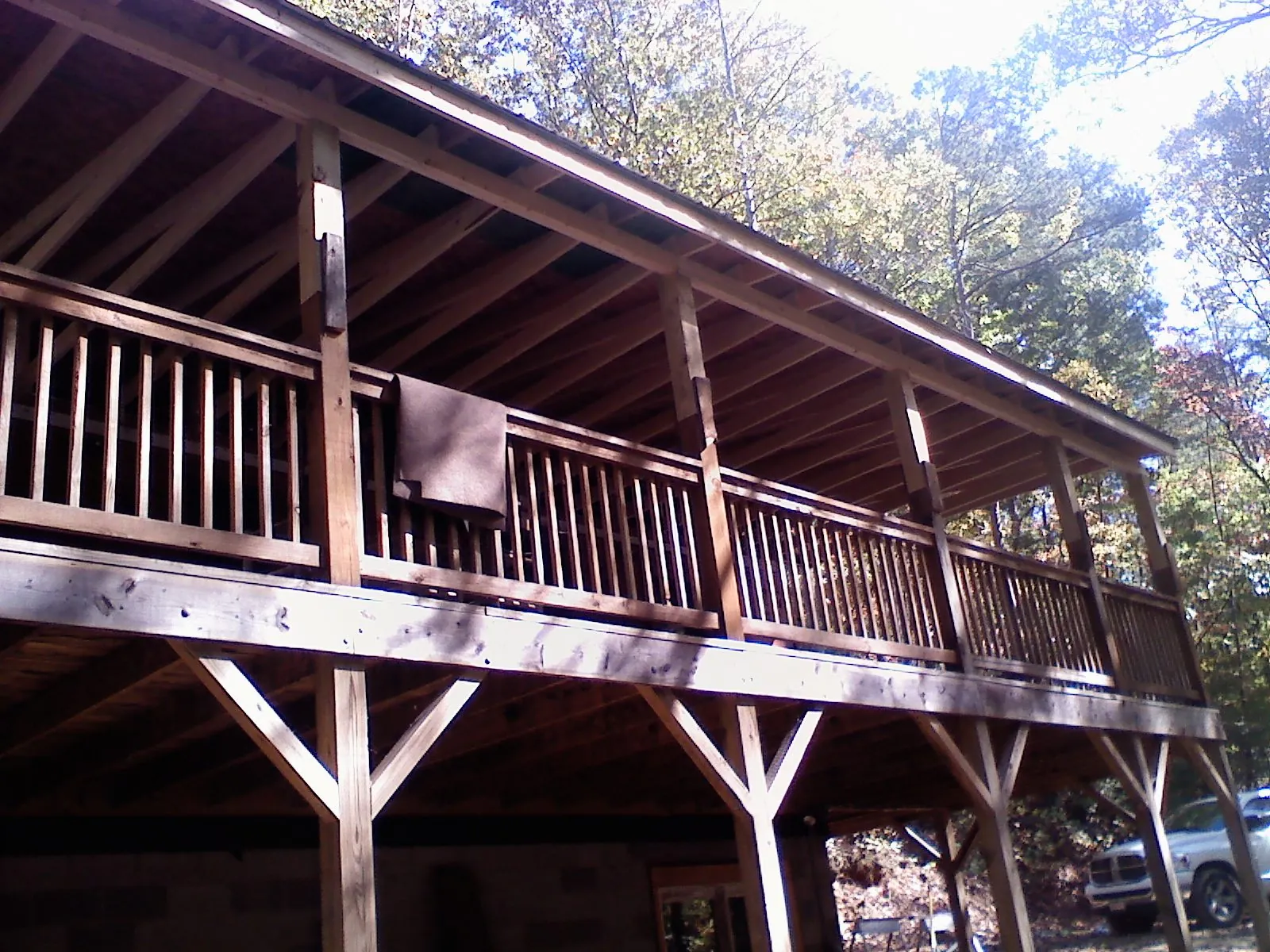 Timber framing under a new elevated porch and deck — Roof Leak Repair in Springdale by Roofing Brothers